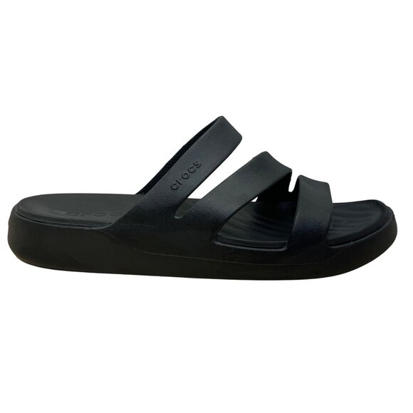 Crocs Women’s Black EVA Getaway Strappy Slide Sandals Size W8 - Picture 1 of 8